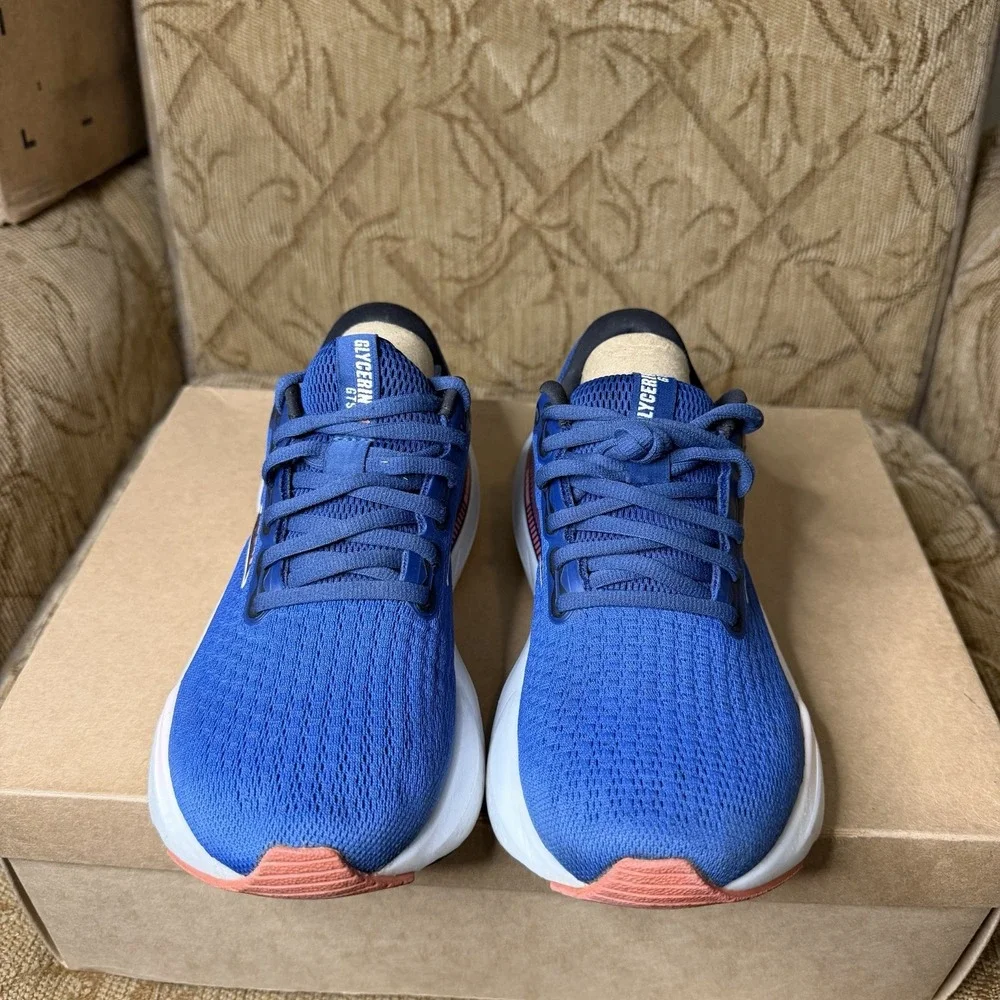 Brooks Glycerin GTS 21 Blue White 1204091B496 Running Shoes Women's Size 7